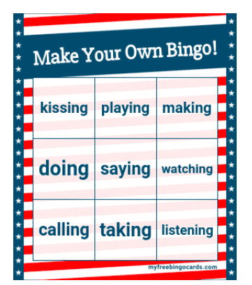 My Free Bingo Cards to teach English